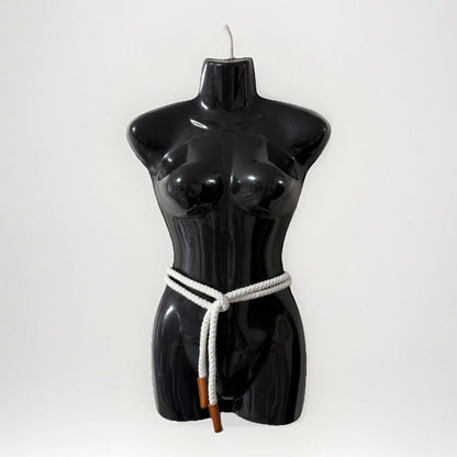 DONDUP CINTURA CORDA DONNA BIANCA