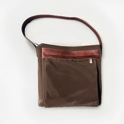 DELL’GA BORSA DA SPALLA TESSUTO TECNICO E PELLE