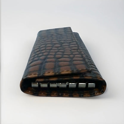 NANNINI PORTA CHIAVI DONNA IN PELLE STAMPA COCCO MARRONE