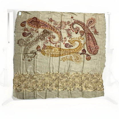 SCIARPA SCIALLE ARTIGIANALE CAMPIONARIO DA DONNA CON FANTASIA PAISLEY CON RICAMO