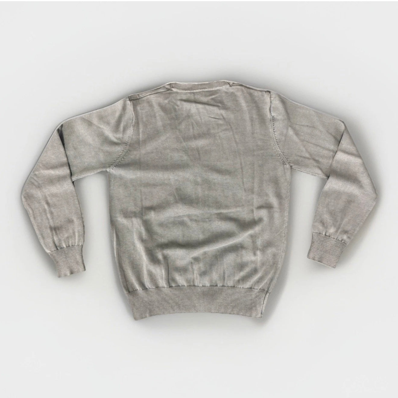 CASHMERE COMPANY CARDIGAN IN COTONE E SETA GRIGIO CHIARO