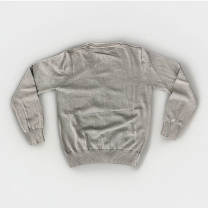 CASHMERE COMPANY CARDIGAN IN COTONE E SETA GRIGIO CHIARO