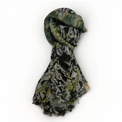 120 % LINO SCIARPA DONNA  UNISEX MOTIVO ASTRATTO