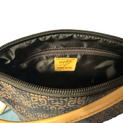 PIERO GUIDI TRACOLLA SMALL LINEA  MONOGRAM MARRONE