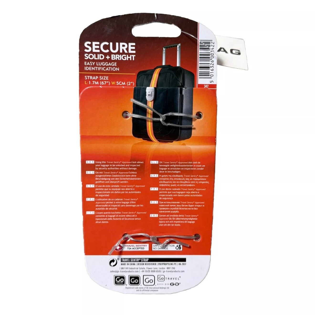 GO TRAVEL - TSA STRAP -  CINGHIA DI SICUREZZA PER BAGAGLIO
