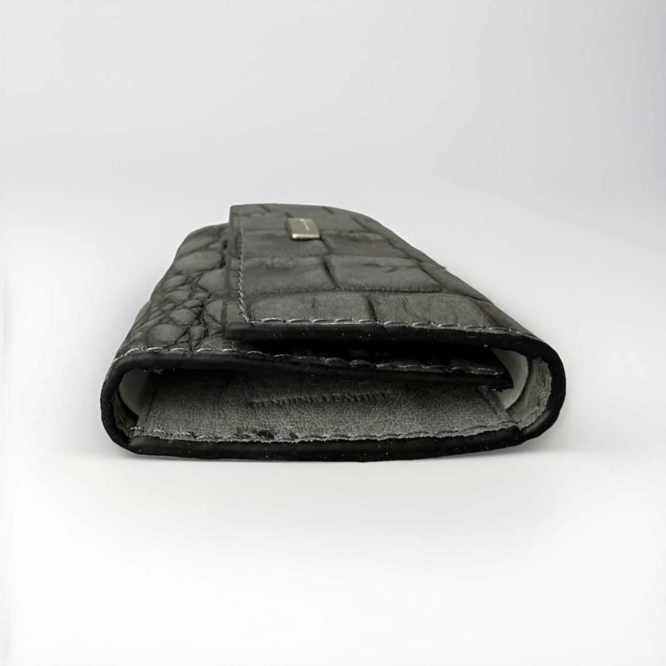 NANNINI PORTA CHIAVI DONNA IN PELLE STAMPA COCCO GRIGIO