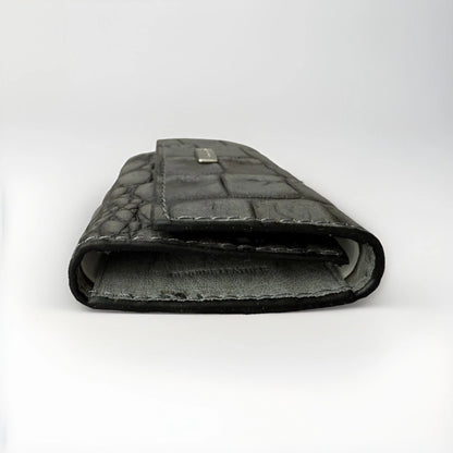 NANNINI PORTA CHIAVI DONNA IN PELLE STAMPA COCCO GRIGIO