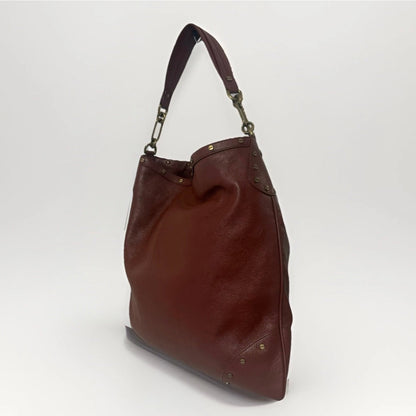 BORBONESE BORSA A SPALLA  VERA PELLE MARRONE