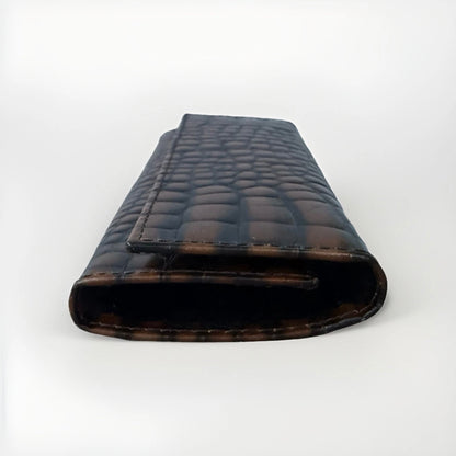 NANNINI PORTA CHIAVI DONNA IN PELLE STAMPA COCCO MARRONE