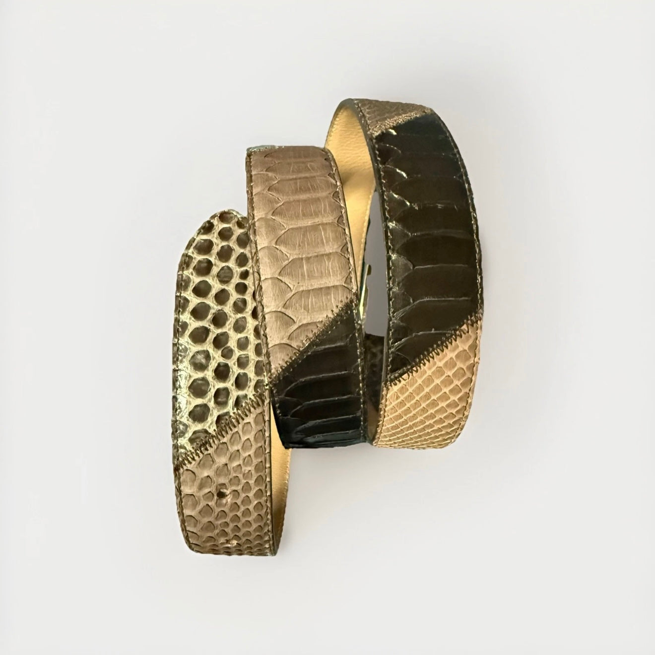 CINTURA UNISEX ARTIGIANALE IN VERA PELLE PITONE