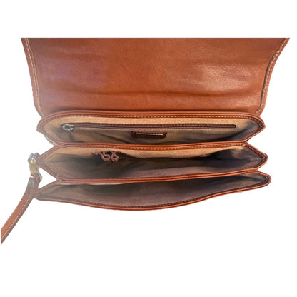 DELL'GA CARTELLA/BORSA PORTA DOCUMENTI SMALL PELLE MARRONE