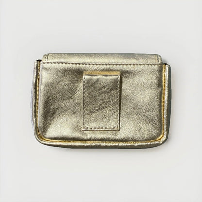 NANNINI MINI PORTAFOGLIO / MARSUPIO COLOR ORO IN PELLE
