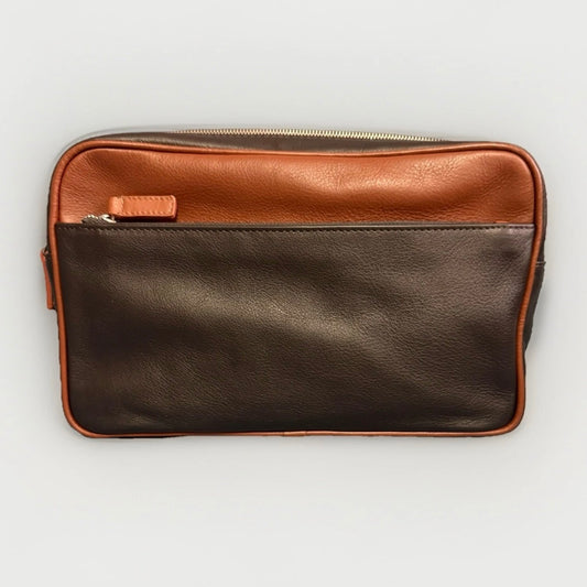 DELL'GA CARTELLA LAVORO ARTIGIANALE PELLE MARRONE