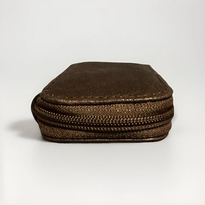 PORTACHIAVI ARTIGIANALE PELLE MARTELLATA GRIGIO SCURO