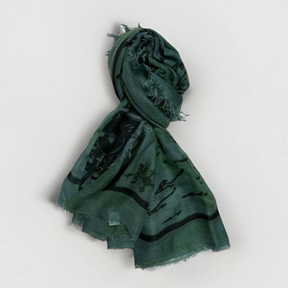 ROCKS ITALY SCIARPA UNISEX VERDE FANTASIA CARTOLINA VINTAGE