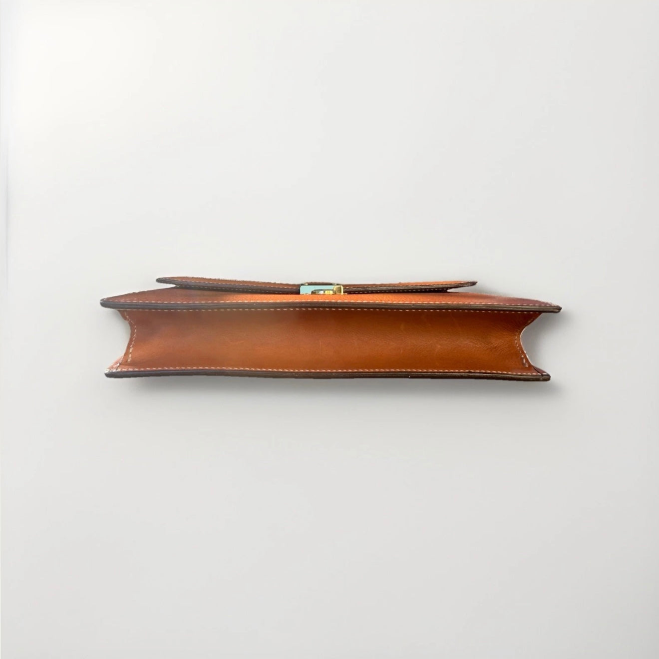 DELL'GA CARTELLA PICCOLA DA LAVORO ARTIGIANALE PELLE MARRONE