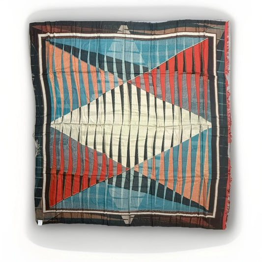 SCIARPA ARTIGIANALE CAMPIONARIO CON FANTASIA GEOMETRICA