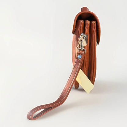 DELL'GA CARTELLA/BORSA PORTA DOCUMENTI SMALL PELLE MARRONE