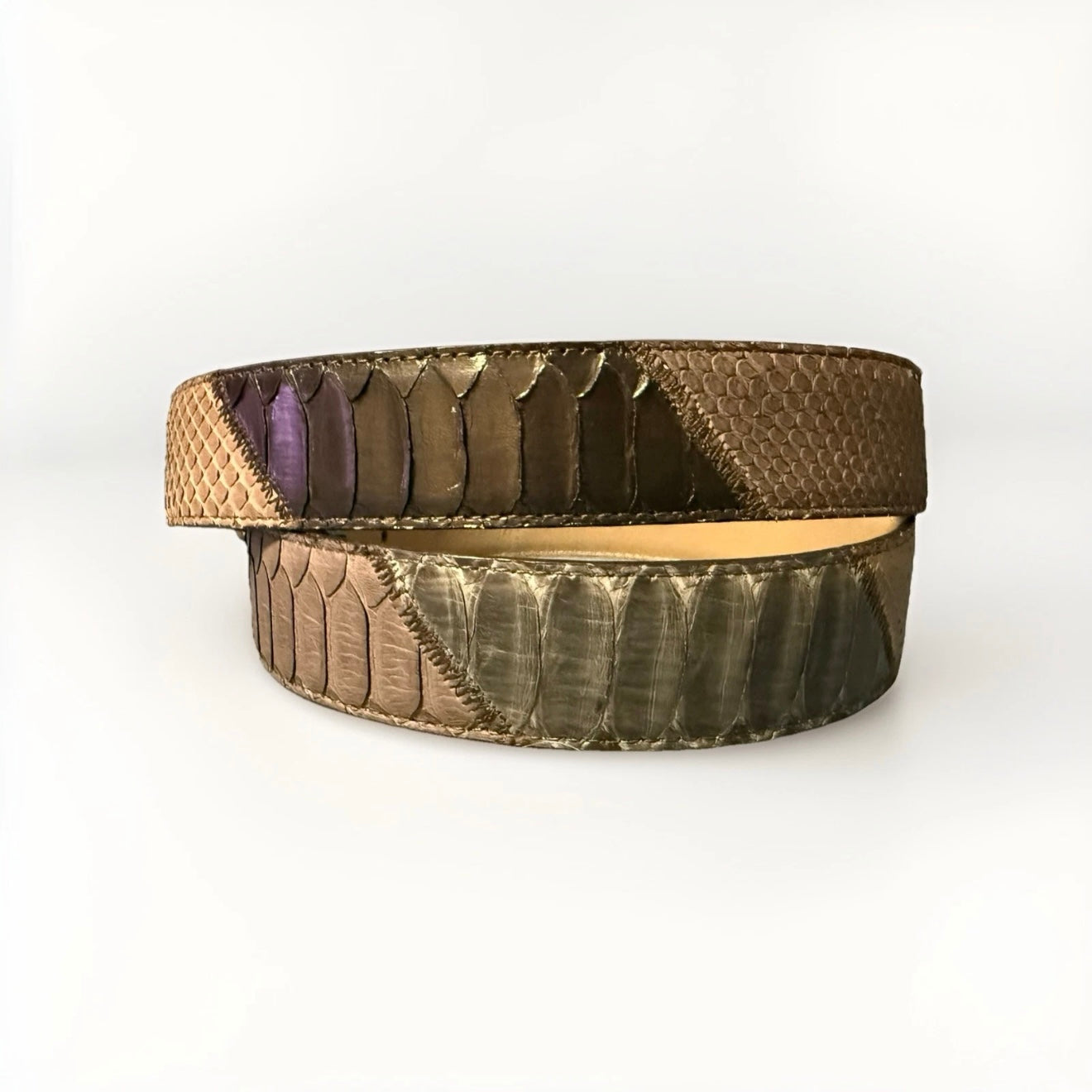 CINTURA UNISEX ARTIGIANALE IN VERA PELLE PITONE