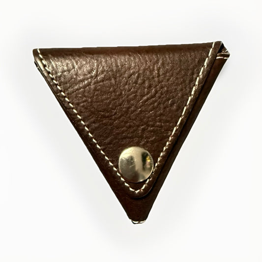 PORTAMONETE TRIANGOLARE PELLE MARRONE UNISEX
