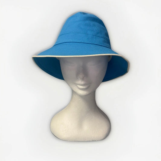 BORSALINO CAPPELLO BUCKET A SEI SPICCHI COTONE AZZURRO
