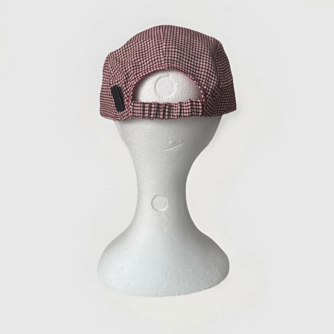 BORSALINO CAPPELLO BERRETTO TESSUTO BASEBALL QUADRATI BIANCO E ROSSO UNISEX