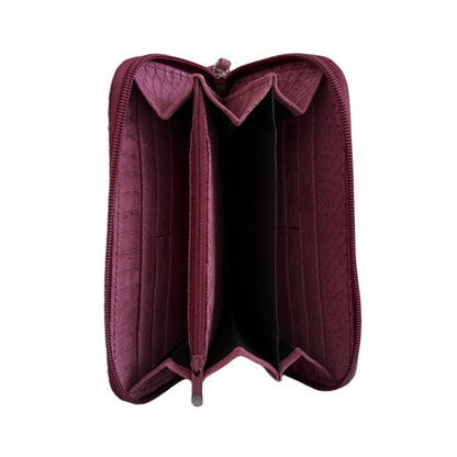 PORTAFOGLIO ARTIGIANALE VERA PELLE SCAMOSCIATA VINACCIA