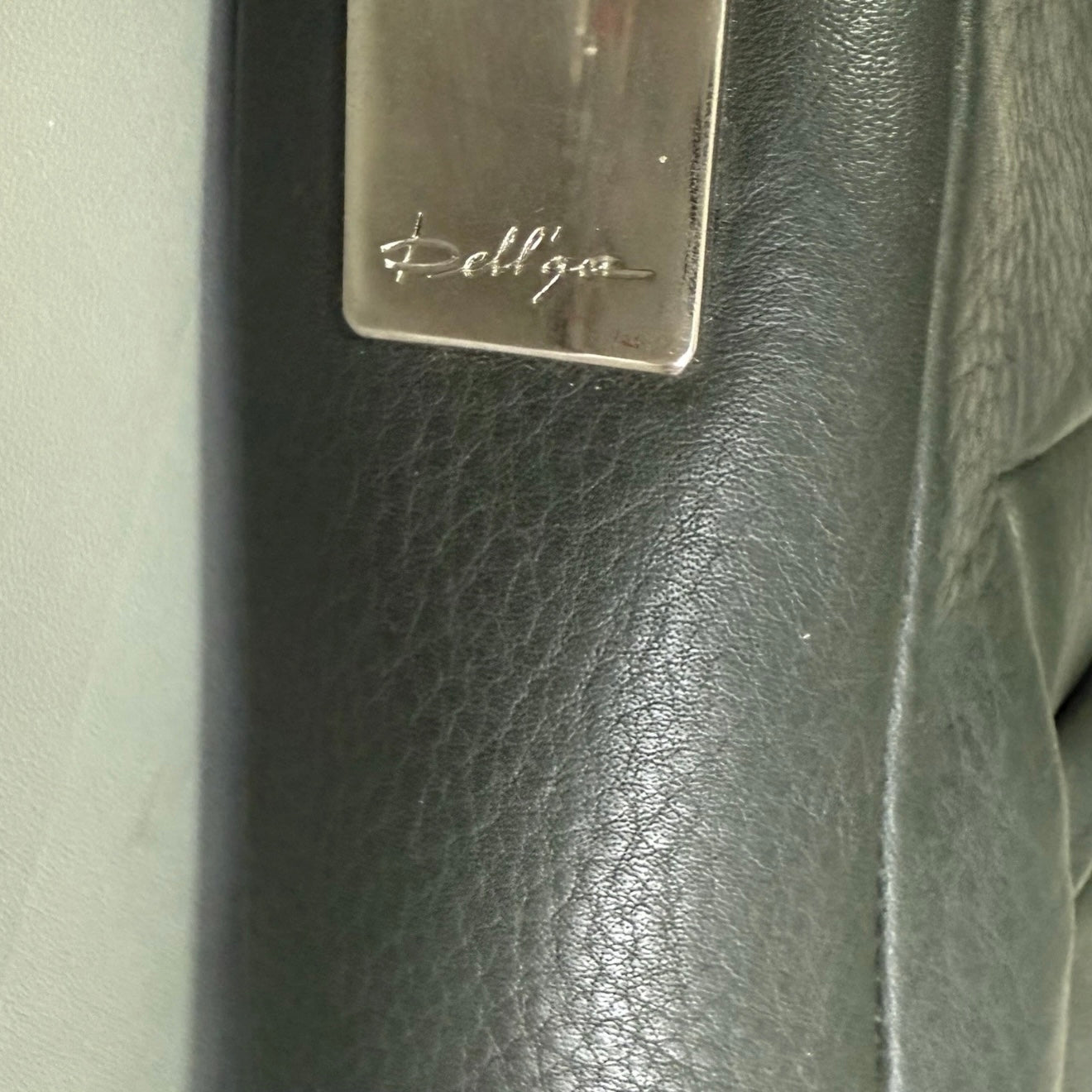 DELL’GA BORSA VERDE SCURO PELLE