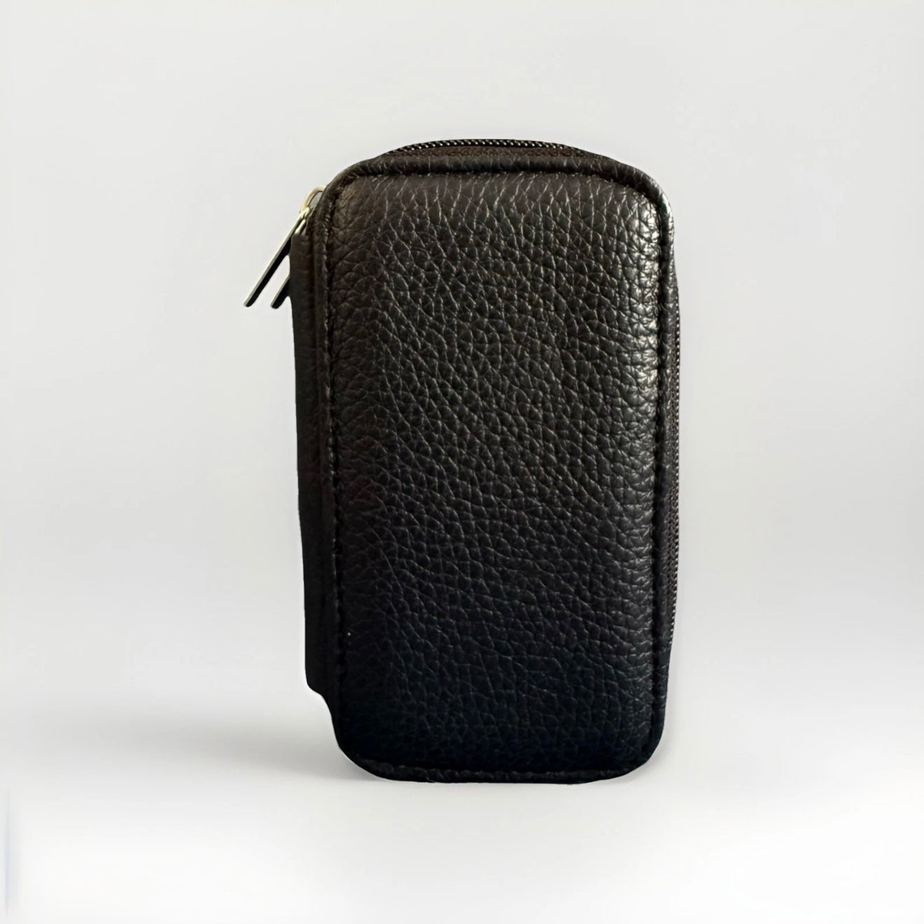 PORTACHIAVI DOPPIO ARTIGIANALE VERA PELLE NERO