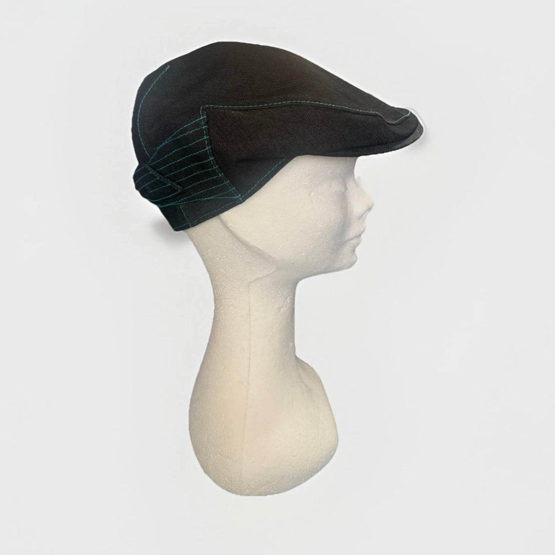 BORSALINO CAPPELLO COPPOLA BECCO D'OCA NERO TURCHESE