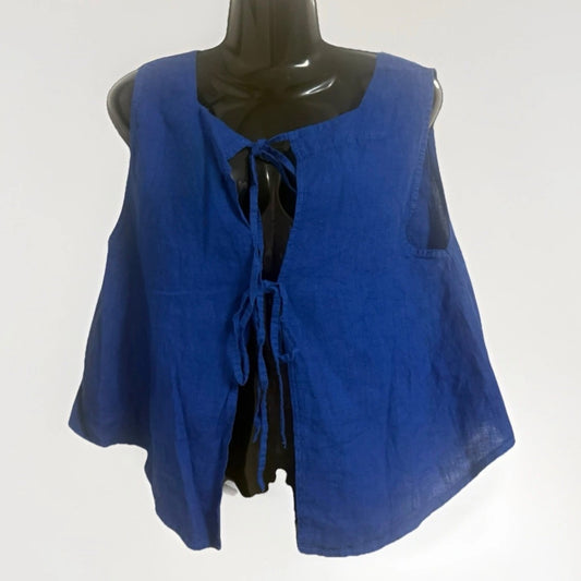 PEDRA NIGRA CANOTTA DONNA LINO BLU ELETTRICO