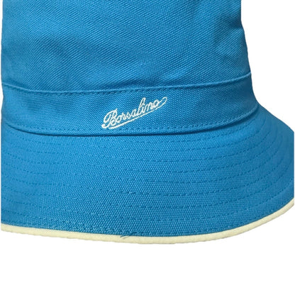 BORSALINO CAPPELLO BUCKET A SEI SPICCHI COTONE AZZURRO