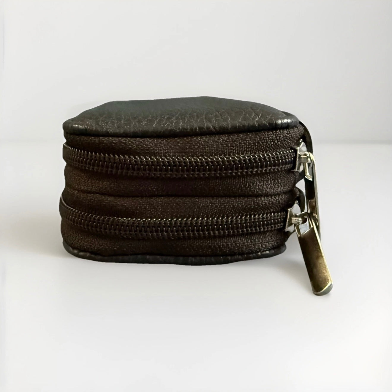 PORTACHIAVI DOPPIO ARTIGIANALE VERA PELLE NERO