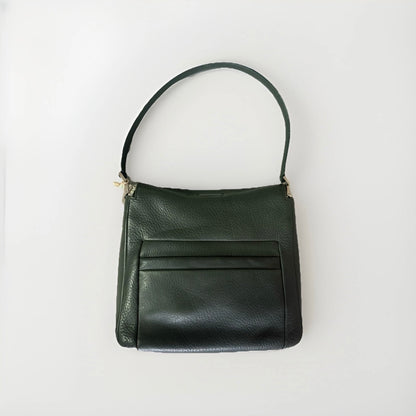 DELL’GA BORSA VERDE SCURO PELLE