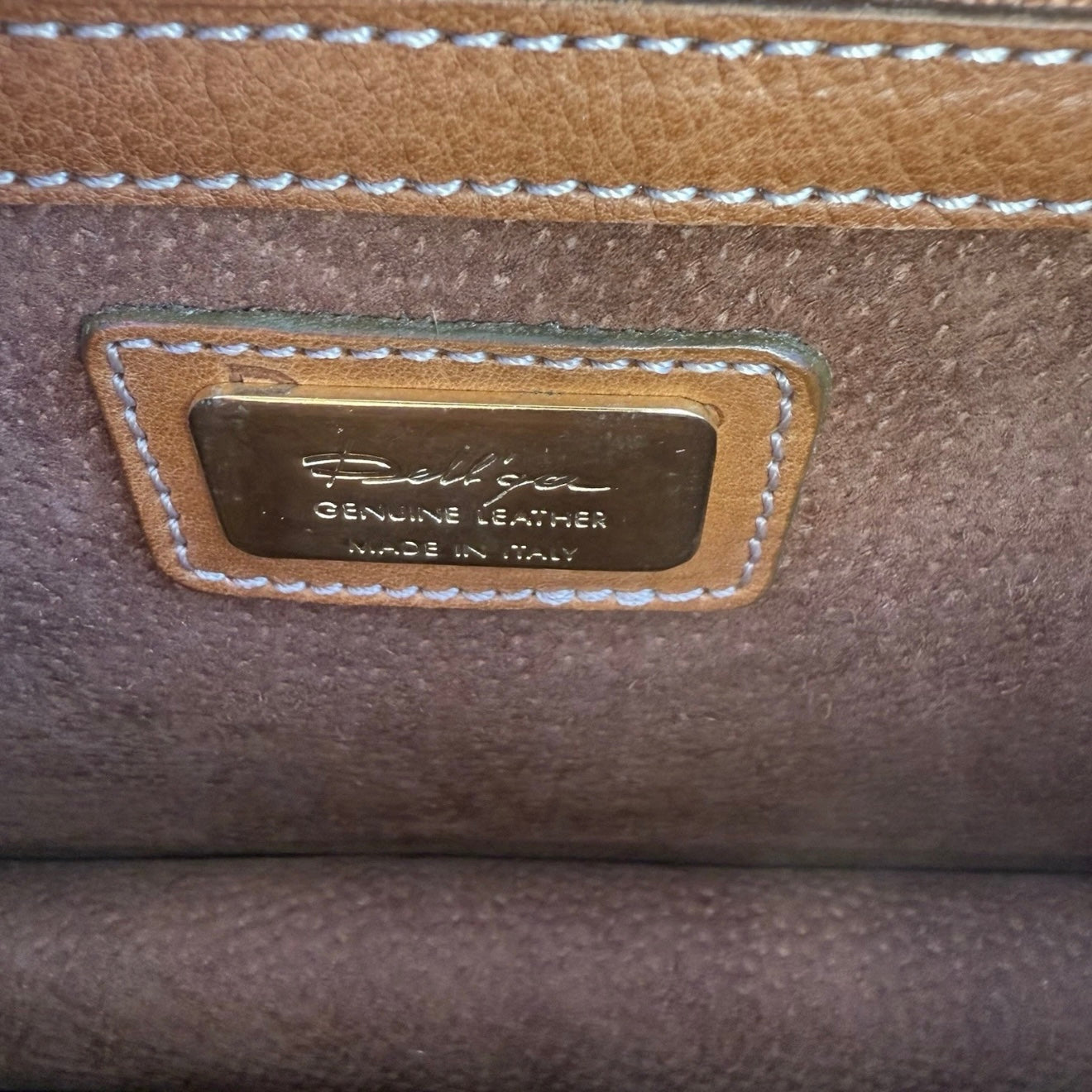 DELL'GA CARTELLA PICCOLA DA LAVORO ARTIGIANALE PELLE MARRONE