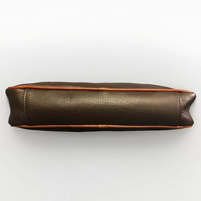 DELL'GA CARTELLA LAVORO ARTIGIANALE PELLE MARRONE