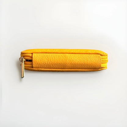 PORTACHIAVI ARTIGIANALE VERA PELLE GIALLO