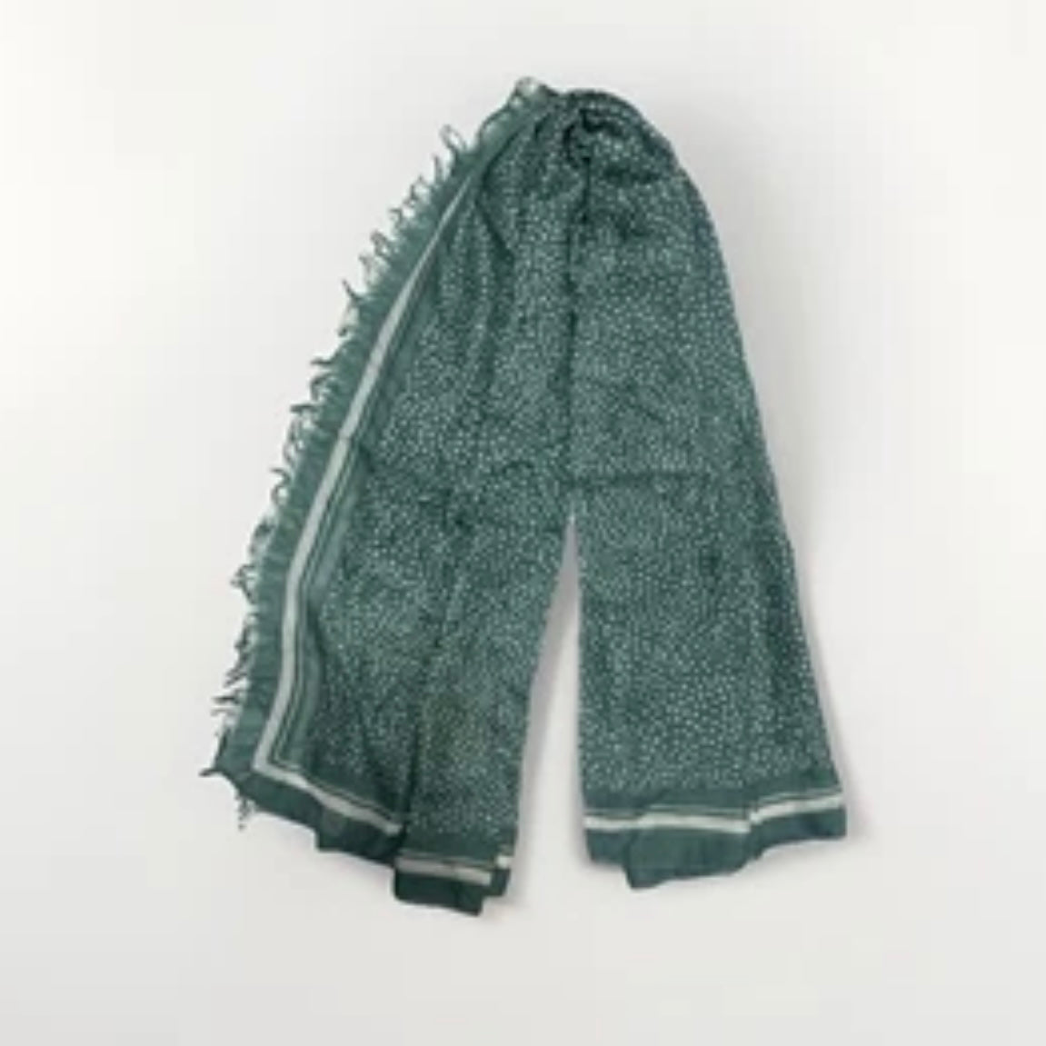 KLEIN BASEL SCIARPA UNISEX VERDE FANTASIA POIS BIANCHI