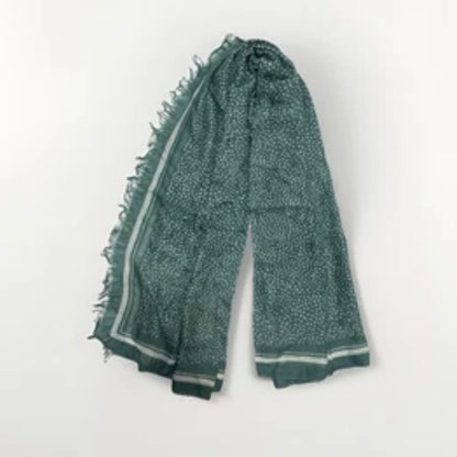 KLEIN BASEL SCIARPA UNISEX VERDE FANTASIA POIS BIANCHI