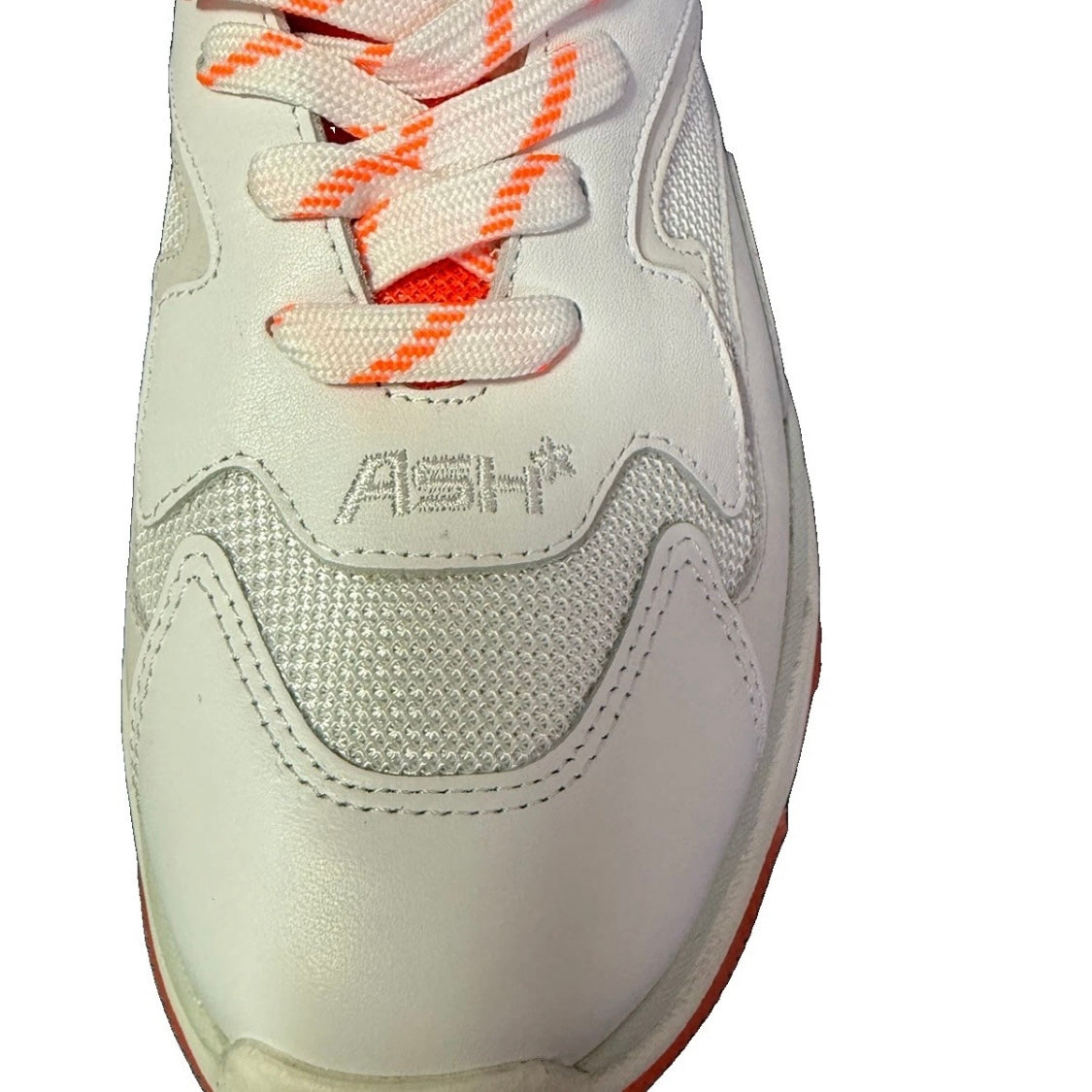 ASH ADDICT SNEAKER DONNA NAPPA E RETE BIANCO E ARANCIONE FLUO