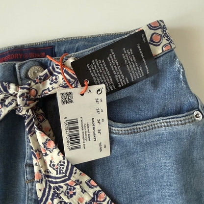 SUPERDRY PANTALONCINI SHORTS HOT PANTS DENIM DONNA