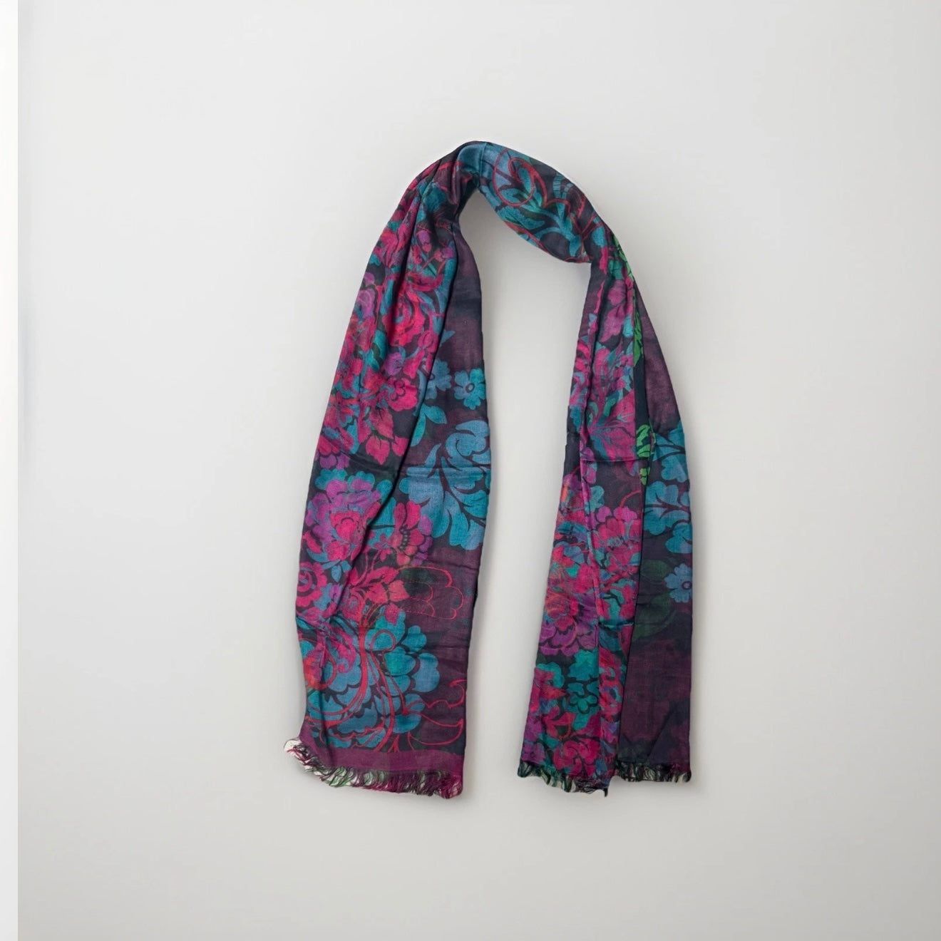 SCIARPA ARTIGIANALE DI DAMPIOBARIO DONNA REVERSIBILE MULTICOLORE