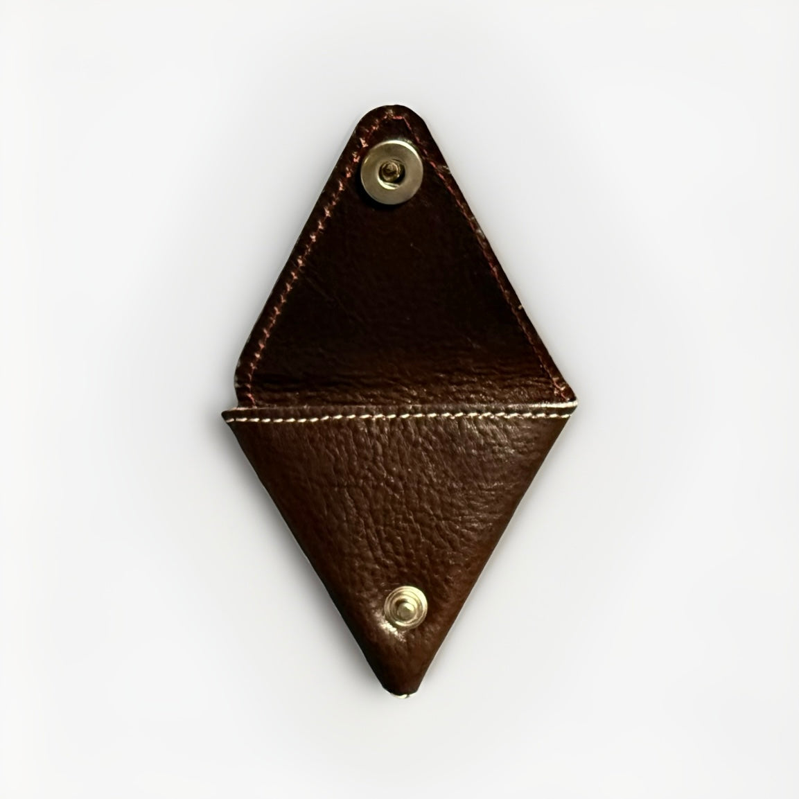 PORTAMONETE TRIANGOLARE PELLE MARRONE UNISEX