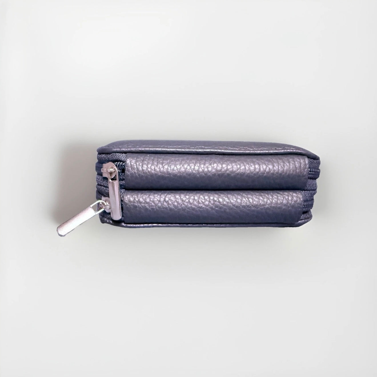 PORTACHIAVI DOPPIO ARTIGIANALE VERA PELLE BLU