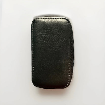 PORTACHIAVI ARTIGIANALE VERA PELLE NERO