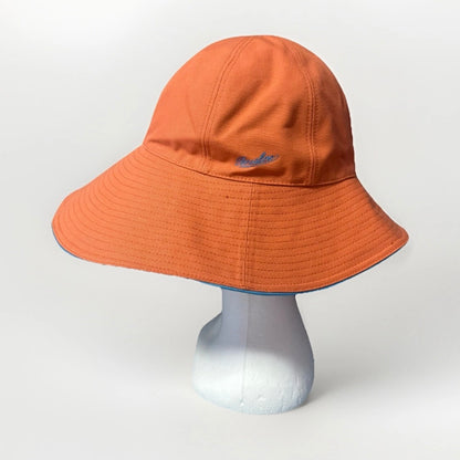 BORSALINO CAPPELLO CLOCHE A SEI SPICCHI COTONE ARANCIONE