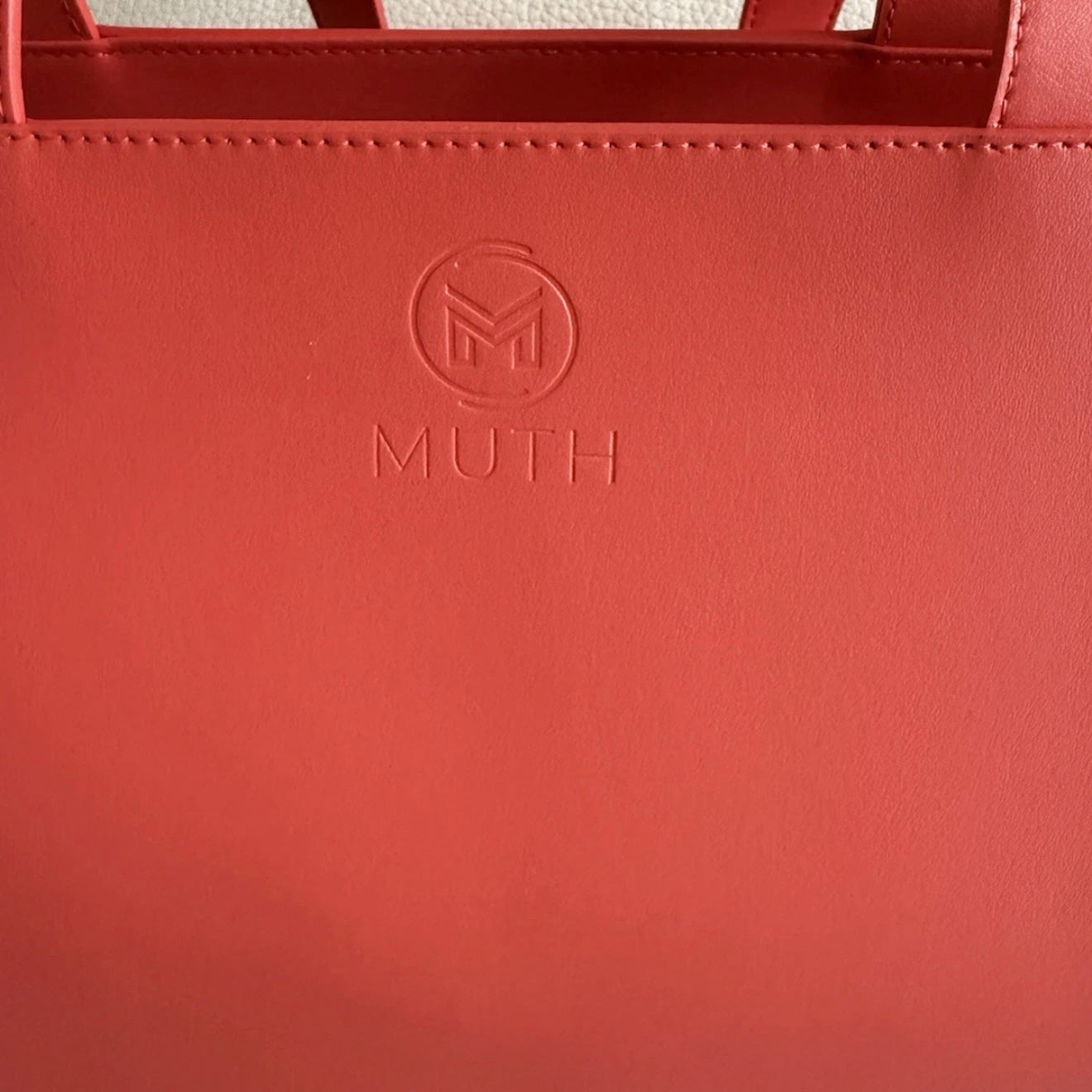 MUTH BAGS TOTE BAG ERA BORSA SHOPPING BAG ARTIGIANALE VERA PELLE CORALLO