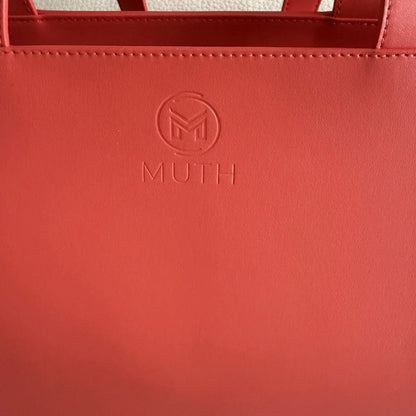 MUTH BAGS TOTE BAG ERA BORSA SHOPPING BAG ARTIGIANALE VERA PELLE CORALLO