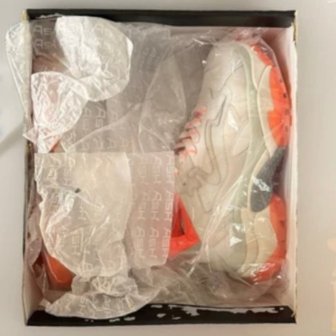 ASH ADDICT SNEAKER DONNA NAPPA E RETE BIANCO E ARANCIONE FLUO