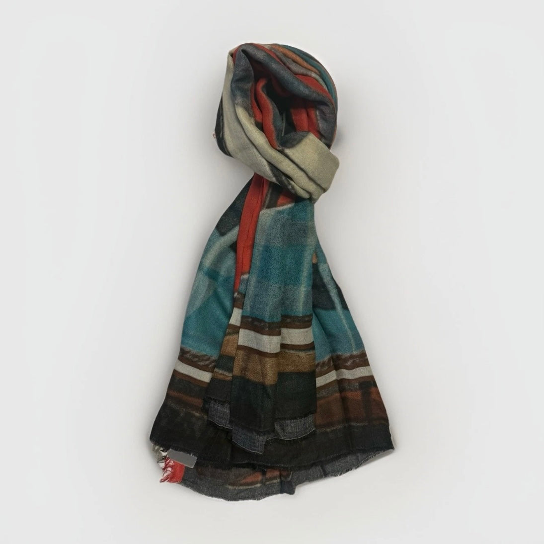 SCIARPA ARTIGIANALE CAMPIONARIO CON FANTASIA GEOMETRICA